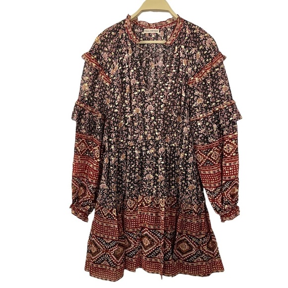 ULLA JOHNSON Erisa Silk Ruffled Boho Dress - Picture 6 of 16